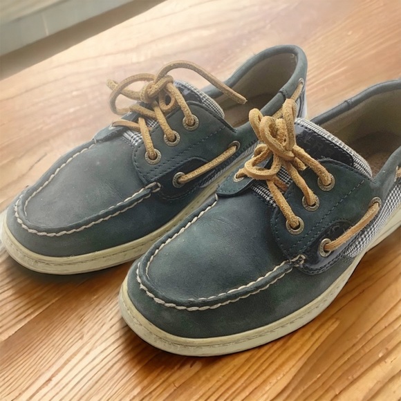 Sperry Topsider Size 7.5 Navy Blue Slip On Boat Shoe Loafers - Picture 1 of 8